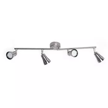 Потолочный светодиодный светильник, 4 подвижных пятна, хром, длина 62,5 см. etc-shop, серебро