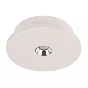 Потолочный светодиодный светильник, белая штукатурка, хром, D 16 см. Globo Lighting, белый