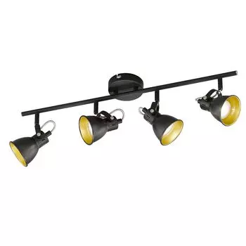 Потолочный светодиодный светильник, черно-золотой, подвижные споты, L 65 см etc-shop, черный