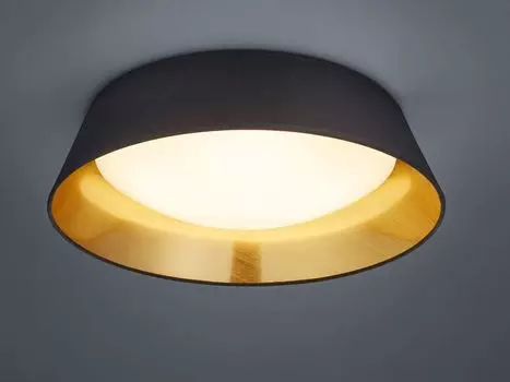 Потолочный светодиодный светильник, черное золото, текстиль, 45 см, PONTS RL, черный