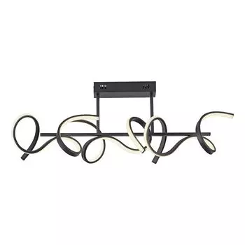 Потолочный светодиодный светильник, черный, изогнутый, с диммером, L 82 см LeuchtenDirekt