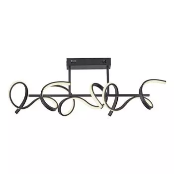Потолочный светодиодный светильник, черный, изогнутый, с диммером, L 82 см etc-shop
