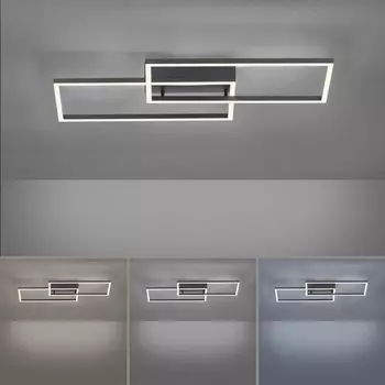 Потолочный светодиодный светильник, черный, с дистанционным управлением, с регулировкой яркости, IVEN LeuchtenDirekt