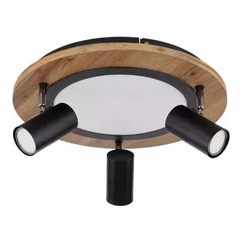 Потолочный светодиодный светильник, дерево, 3 уровня, подвижные споты, D 40 см Globo Lighting