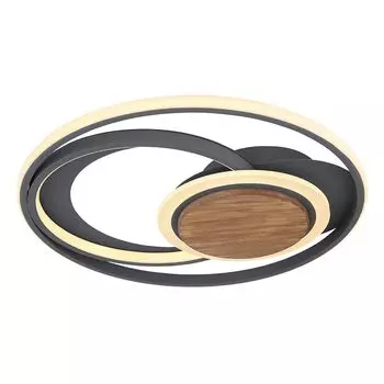 Потолочный светодиодный светильник, дерево, темно-коричневый графит, D 49,5 см. etc-shop