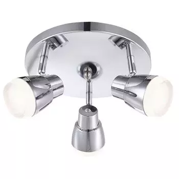 Потолочный светодиодный светильник, гибкие споты, хром, серебро, D 24см etc-shop