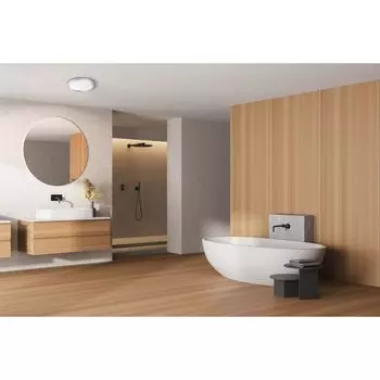 Потолочный светодиодный светильник, хром, 3-уровневый диммер, IP44, Г 17 см etc-shop, белый