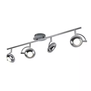 Потолочный светодиодный светильник, хром, подвижные пятна, L 70 см etc-shop, серебро
