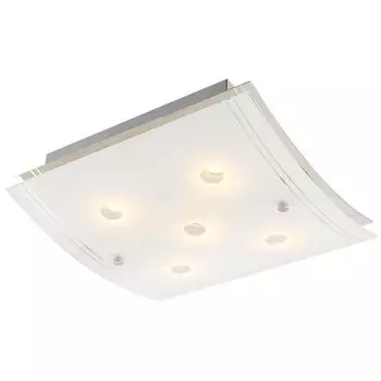 Потолочный светодиодный светильник, хром, стекло, L 28 см etc-shop, белый