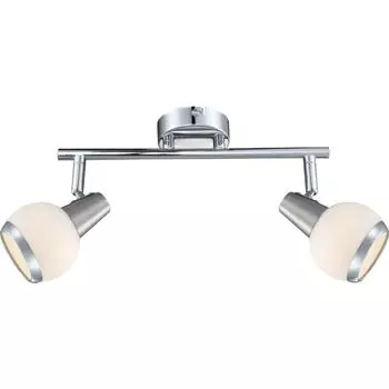 Потолочный светодиодный светильник, хром, стекло, подвижные споты, L 30 см etc-shop, серебро