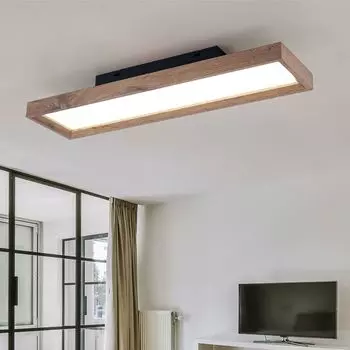 Потолочный светодиодный светильник, имитация дерева, схема CCT, квадратный, L 61 см etc-shop, коричневый