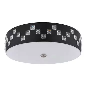 Потолочный светодиодный светильник, кристаллы, CCT, пульт дистанционного управления, CCT, D 45 см etc-shop, черный
