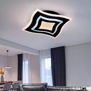 Потолочный светодиодный светильник, металл, пульт дистанционного управления, регулировка яркости, L 32,5 см etc-shop, черный