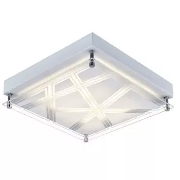 Потолочный светодиодный светильник, металл, узорчатый плафон, серебристый, L 25 см etc-shop, серебро