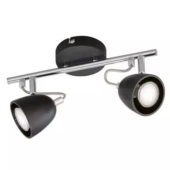 Потолочный светодиодный светильник RGB, черный, хром, подвижные пятна, L 30 см etc-shop