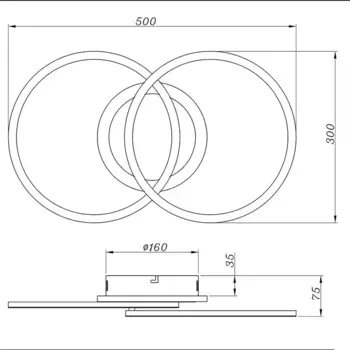 Потолочный светодиодный светильник RL, серебряный