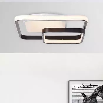 Потолочный светодиодный светильник, с регулировкой яркости, пульт дистанционного управления, ЦКТ, 12 х 40 х 40 см, 5000 лм Lightbox, белый