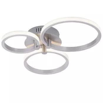 Потолочный светодиодный светильник, стальной цвет, кольцевой дизайн, L 39 см JUST LIGHT, серебро