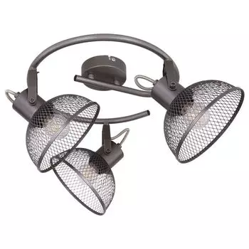 Потолочный светодиодный светильник, темный хром, подвижные споты, 30 см etc-shop, серый