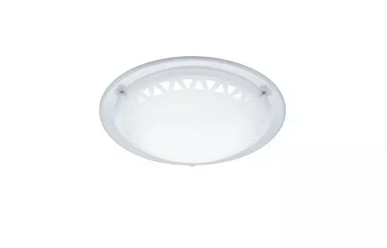 Потолочный светодиодный светильник Trio.PACCO 10W SMD LED/стекло белое сатинированное/с рисунком, белый