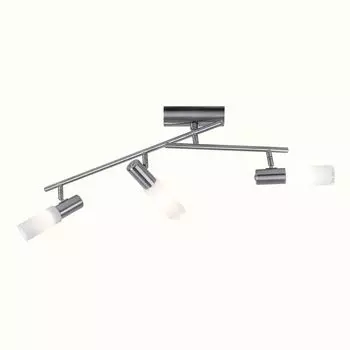 Потолочный точечный светильник, 3 лампочки, стекло, белый, сталь, L 51,5см etc-shop