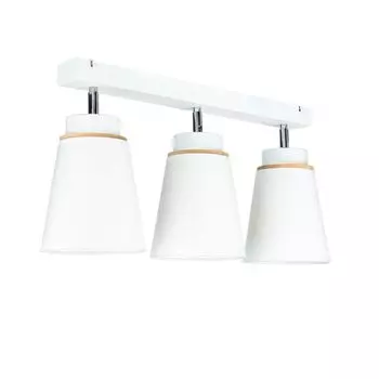 Потолочный точечный светильник 3-ламповый белый Ш: 56,5 см E27 тканевый потолочный светильник для гостиной, прихожей Licht-Erlebnisse