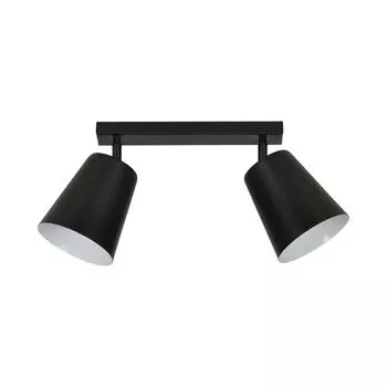 Потолочный точечный светильник черно-белый с металлическим плафоном 2x E27 ретро потолочный светильник точечный светильник для гостиной Licht-Erlebnisse