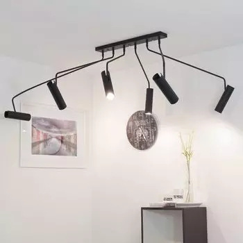 Потолочный точечный светильник черный GU10 металлический современный потолочный светильник для кухни Licht-Erlebnisse