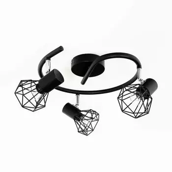 Потолочный точечный светильник для кухни-гостиной, черный E14 44 см, металлический современный потолочный точечный светильник с 3 лампами Licht-Erlebnisse