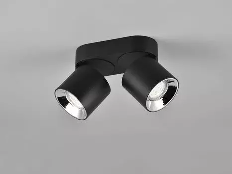 Потолочный точечный светильник GUAYANA черный матовый 2 пламени TRIO