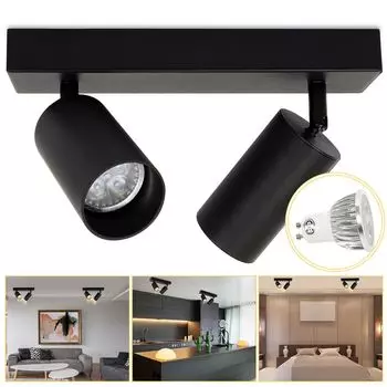Потолочный точечный светильник Jopassy, светодиодный встраиваемый точечный светильник GU10, 4 Вт, вращающийся, поворотный, черный, матовый, светодиодный, сменный, теплый белый, с двойной головкой
