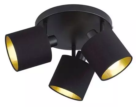 Потолочный точечный светильник MeineWunschleuchte Stoffschirme Schwarz-Gold, черный/золотой