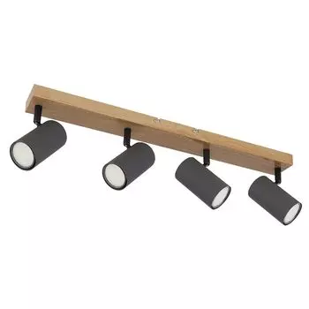 Потолочный точечный светильник, металл, тёмный графит, 4 лампочки etc-shop, серый