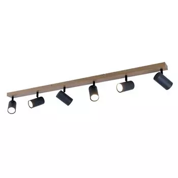 Потолочный точечный светильник, металл, тёмный графит, 6 лампочек, L 115см etc-shop, черный