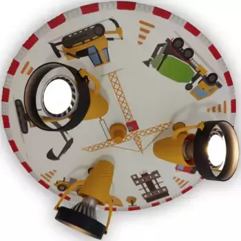 Потолочный точечный светильник niermann "Прожектор строительная площадка", 3 лампочки, лампа GU10 | без лампочек, 3 регулируемых пятна 35 см, Высота: 15 см, цвет Multi Color