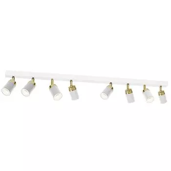 Потолочный точечный светильник, потолочный светильник белого цвета, 8 лампочек, GU10, регулируемый, для гостиной, современный, EVIE Licht-Erlebnisse