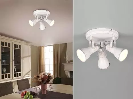 Потолочный точечный светильник STEAM, 3 лампы TRIO, белый