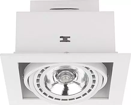 Потолочный точечный светильник, встраиваемый, квадратный, металлический, белый, GU10 ES111, регулируемый встраиваемый точечный светильник, 75 Вт, 19 см. Nowodvorski