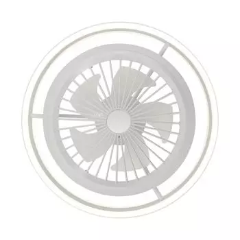 Потолочный вентилятор со светодиодной подсветкой и пультом дистанционного управления с регулируемой яркостью для гостиной, спальни, кухни, столовой. easybuy, белый