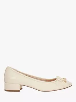 Потрясающие кожаные туфли-лодочки для балерин на массивном каблуке Dune, экрю