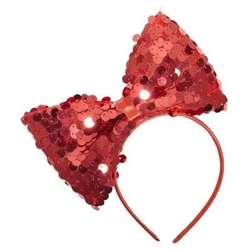 ПОВЯЗКА НА ГОЛОВУ С КРАСНЫМ БАНТОМ И ПАЙЕТКАМИ Widmann