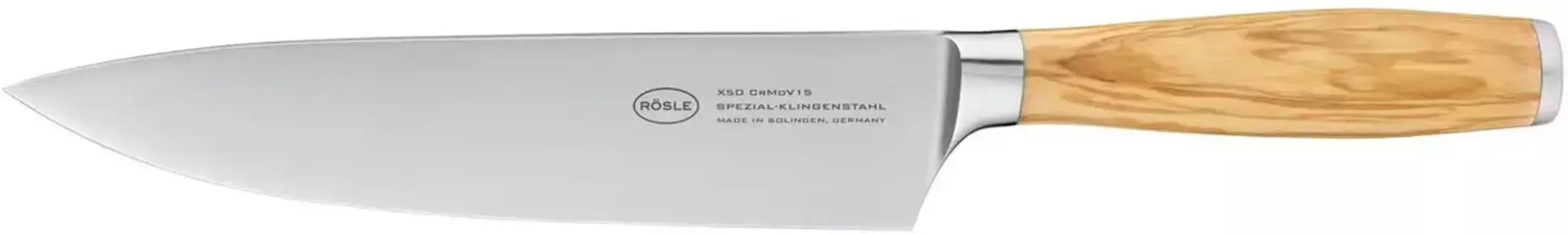 Поварской нож RSLE "Artesano", (1 шт.), производство Золинген, лезвие из специальной стали, эргономичная ручка, оливковое дерево Общая длина 34,5 см, Длина лезвия 20 см., цвет holzfarben/silberfarben