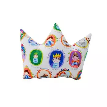 POWER INN Подушка-корона, маленькая, ок. 30x24см | Мягкая подушка для сна и сна | Детская подушка для игр и обнимашек | Детская подушка в подарок на рождение| 100% хлопок, наполнитель 100 хлопок премиум (сказочные персонажи)