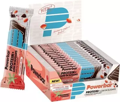 Powerbar Protein Plus для поддержки иммунитета с низким содержанием сахара, 16x35 г — персиковый йогурт с высоким содержанием белка и низким содержанием сахара