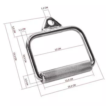 Поворотная тросовая рукоятка для работы одной рукой GORILLA SPORTS, серебро