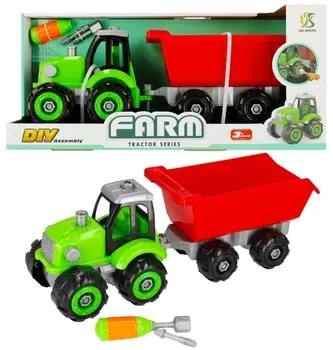 Поворотный трактор с красным прицепом Mega Creative
