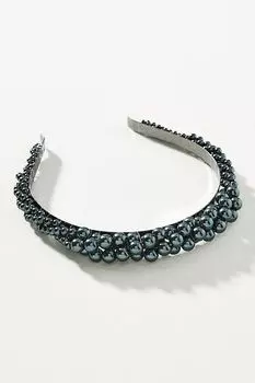 Повязка на голову Anthropologie с короной из жемчуга, серый