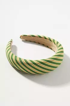 Повязка на голову By Anthropologie Varsity Stripe Puffy в полоску, зеленый