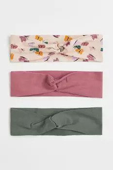 Повязка на голову из 3 комплектов H&amp;M, светло-розовый/бабочки