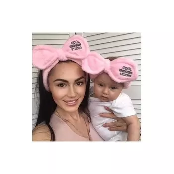 Повязка на голову косметическая с декоративными ушками, серая O229WZ3 Kemer